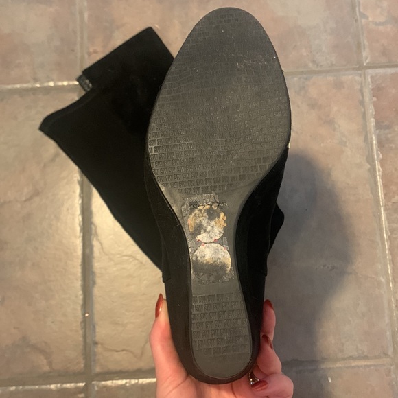 Stuart Weitzman - Womens Suede Over The Knee Wedge Heel Boots - Picture 5 of 9